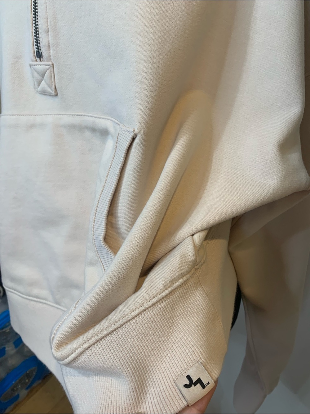 JoyLab NWT XL Cream Half-Zip Hoodie Sweatshirt - Picture 3 of 8